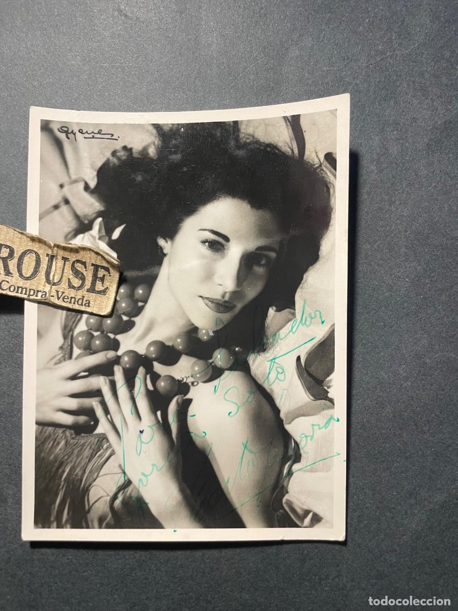 Aut&oacute;grafos Antiguos de Cantantes y M&uacute;sicos: AUTOGRAFOS ANTIGUA FOTOGRAFIA CON DEDICATORIA ORIGINAL A TINTA ACTRIZ ROSITA SEGOVIA