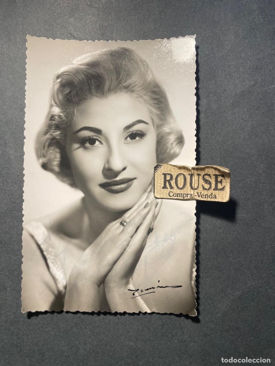 Aut&oacute;grafos Antiguos de Cantantes y M&uacute;sicos: AUTOGRAFOS ANTIGUA FOTOGRAFIA CON DEDICATORIA ORIGINAL A TINTA ARTISTA GLORY BEGO&Ntilde;A