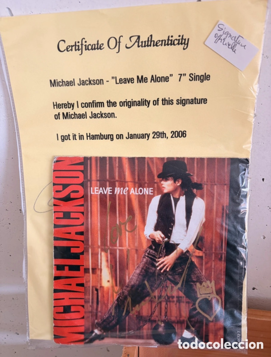 Aut&oacute;grafos Antiguos de Cantantes y M&uacute;sicos: Aut&oacute;grafo Michael Jackson 2006 Hamburgo