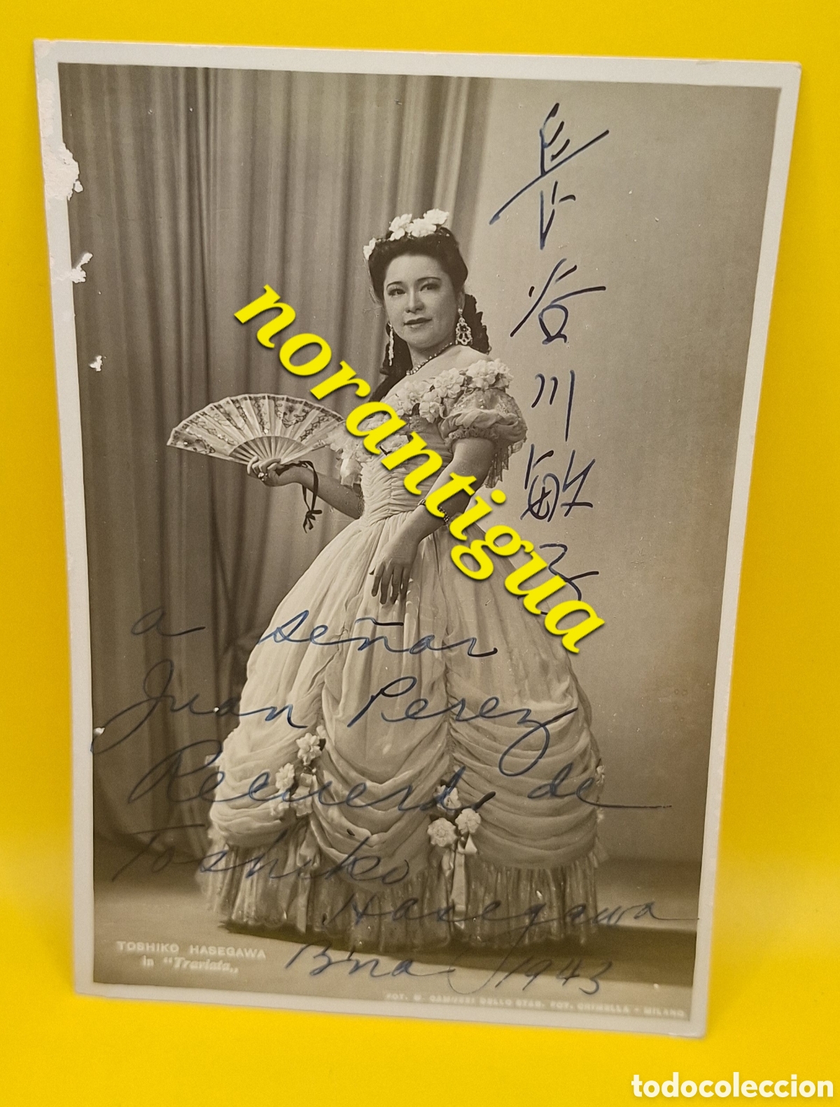 Autographes de Musique : Fotograf&iacute;a Firmada Toshiko Hasegawa - Soprano Japonesa - Opera -