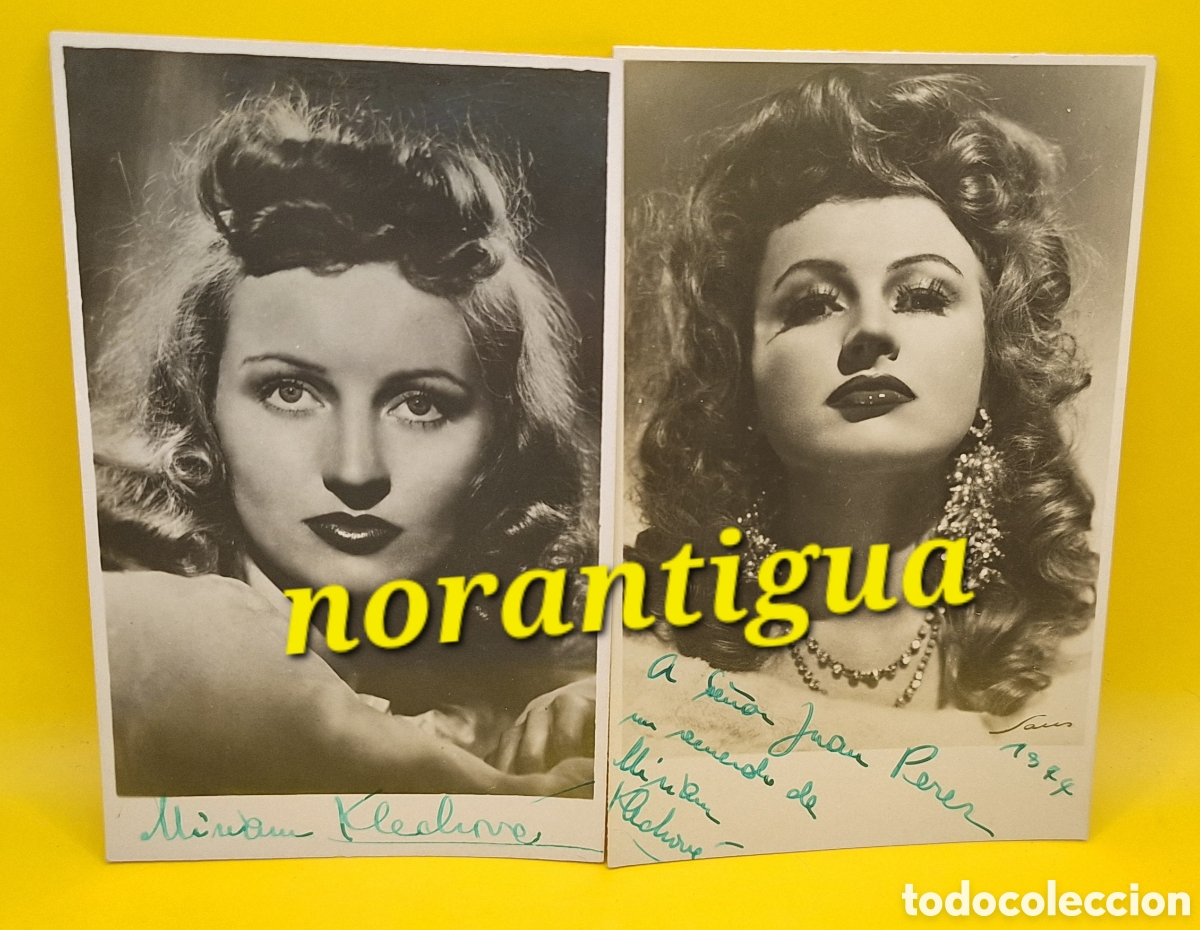 Autographes de Musique : Pareja Fotograf&iacute;as Firmadas Miriam Kleckova - Actriz - Cantante - Vedette -