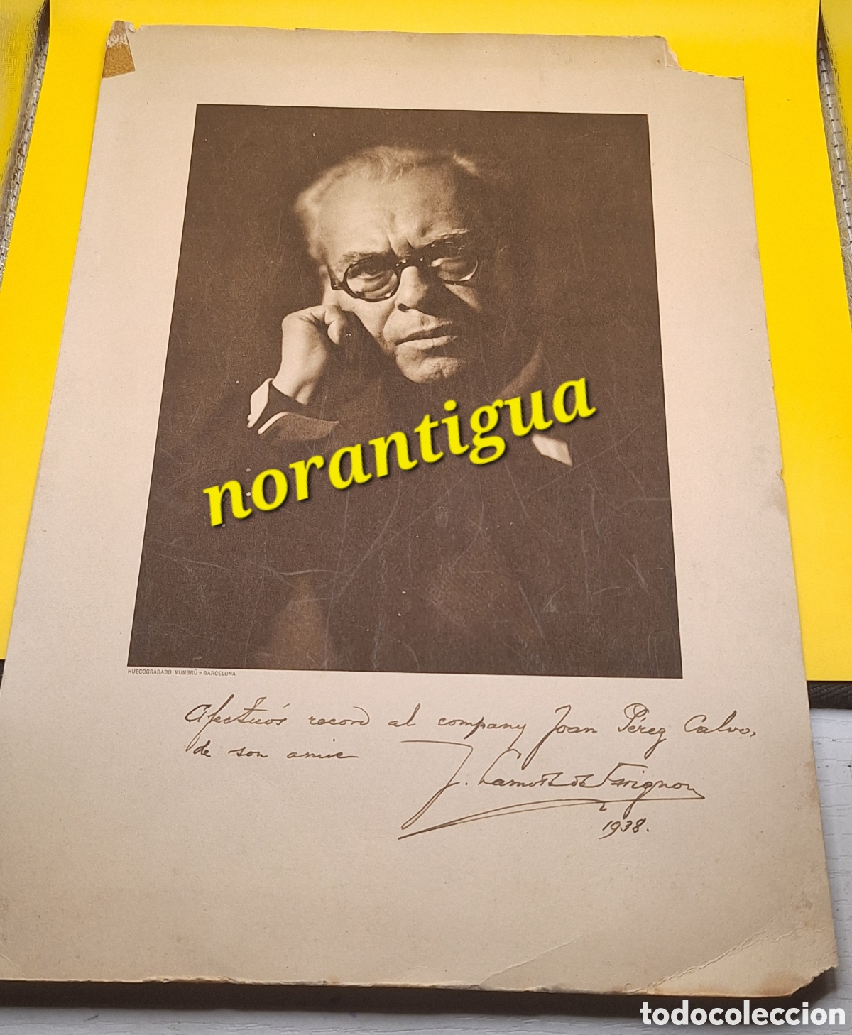 Autographes de Musique : Fotograf&iacute;a Firmada por el Pianista Compositor y Director de Orquesta Juan Lamote de Grignon A&ntilde;o 1938