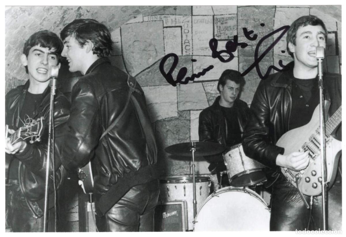 Autographes de Musique : PETE BEST AUTOGRAFO Foto Firmada Beatles Bateria Drummer Autograph Cavern fotografia signed photo