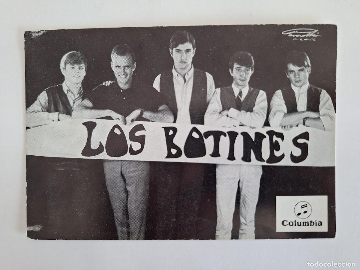 Aut&oacute;grafos Antiguos de Cantantes y M&uacute;sicos: TARJETA GRUPO MUSICAL DE MADRID DEDICADA CON AUTOGRAFO LOS BOTINES RV 2855