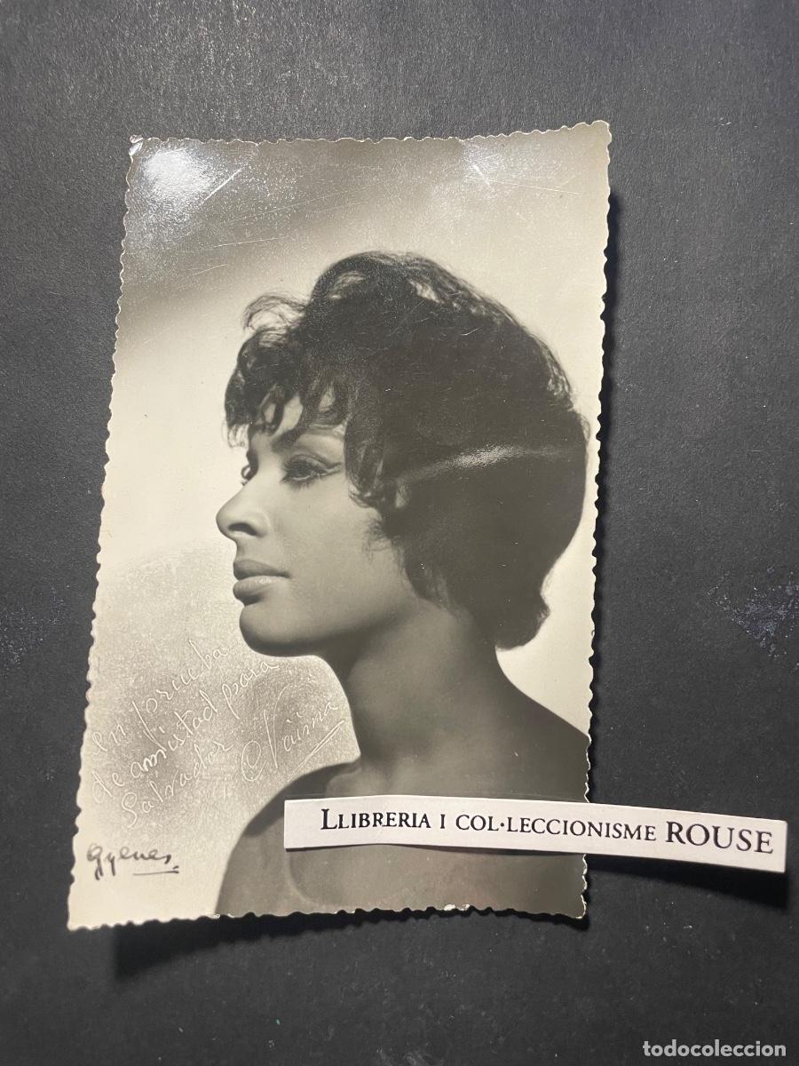 Aut&oacute;grafos Antiguos de Cantantes y M&uacute;sicos: MUSICA / TEATRO - ANTIGUA FOTOGRAFIA - VEDETTE NAIMA CHERKI - DEDICATORIA AUTOGRAFA ORIGINAL