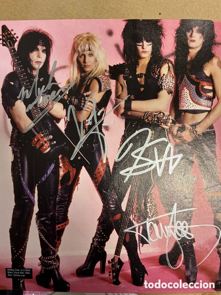 Aut&oacute;grafos Antiguos de Cantantes y M&uacute;sicos: Motley crue firmado / autografiado