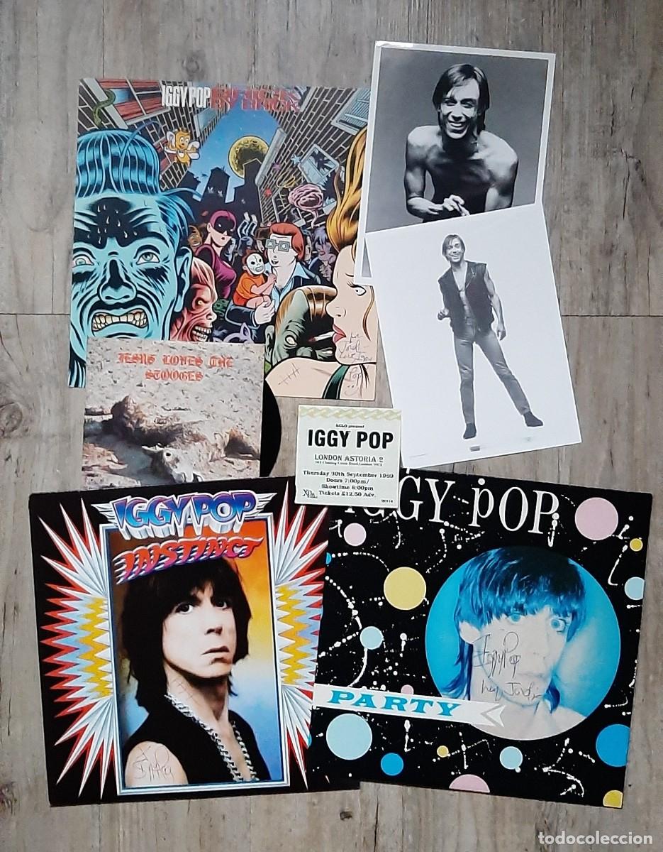 Aut&oacute;grafos Antiguos de Cantantes y M&uacute;sicos: IGGY POP &ndash; &lsquo;&rsquo;2LP FIRMADOS / 7&rsquo;&rsquo; / FOTOS / TICKET ... &rsquo;&rsquo; - COLLECTOR&rsquo;S PACK