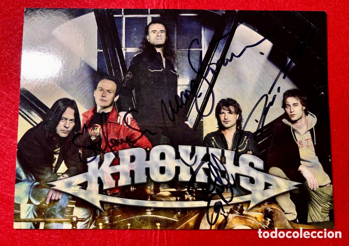Music Autographs: KROKUS - Firmado Postal Oficial de la Banda en 2007
