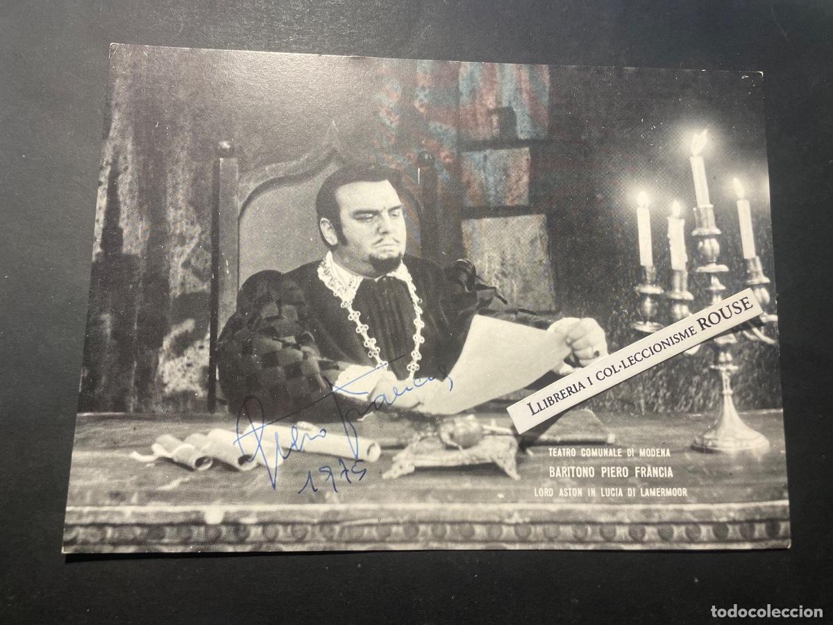 Aut&oacute;grafos Antiguos de Cantantes y M&uacute;sicos: AUTOGRAFOS - MUSICA /OPERA - PIERO FRANCIA . (BARITONO) ANTIGUA FOTOGRAFIA CON AUTOGRAFO ORIGINAL A