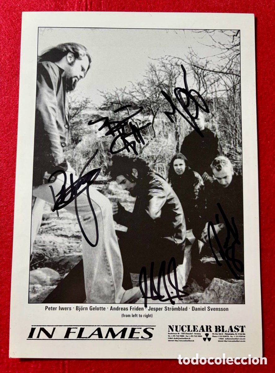 Aut&oacute;grafos de M&uacute;sica: In Flames - Firmado Flayer Original de la Banda en 2008