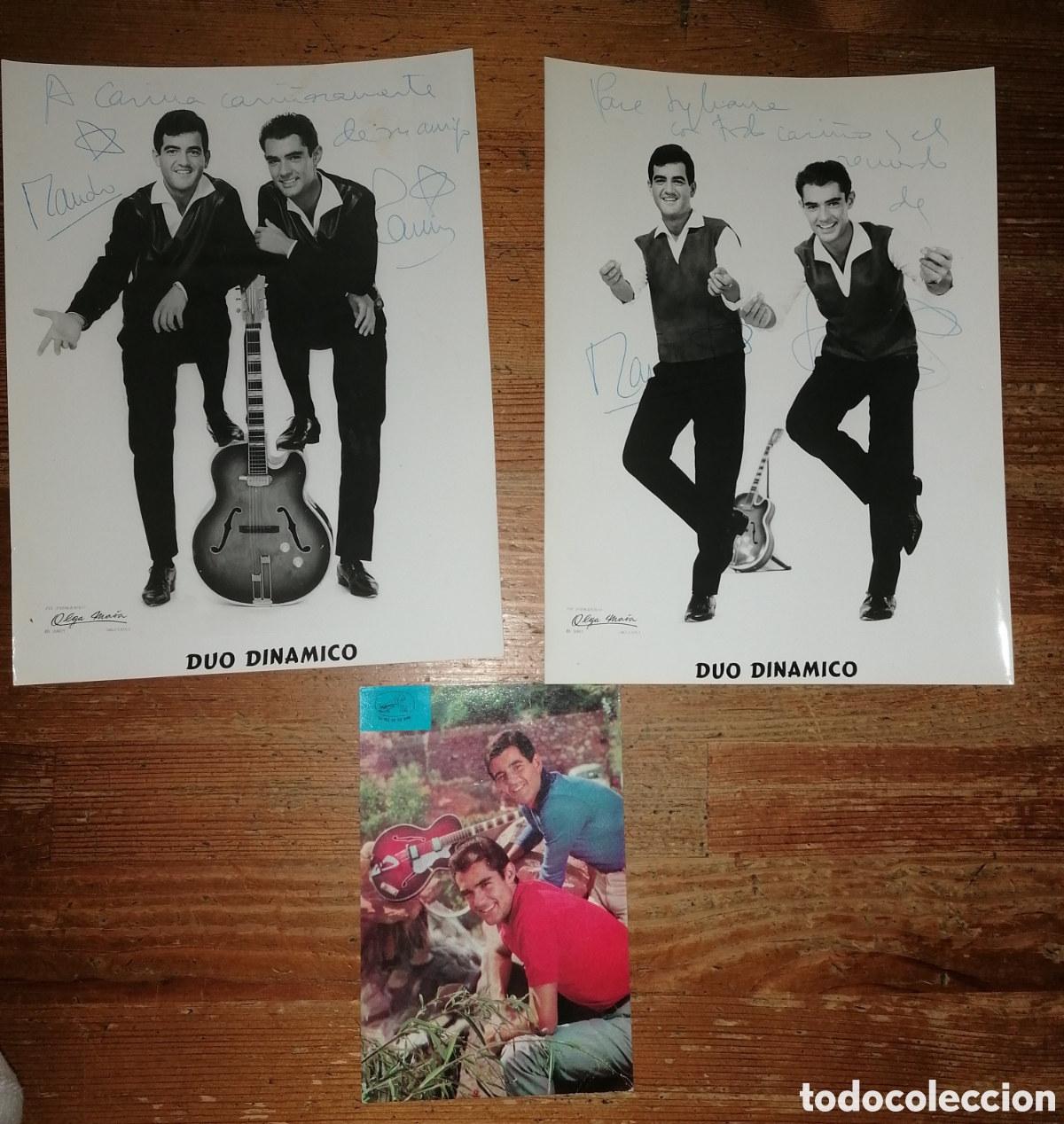 Aut&oacute;grafos Antiguos de Cantantes y M&uacute;sicos: Antiguas fotograf&iacute;as autografiadas de el DUO DIN&Aacute;MICO