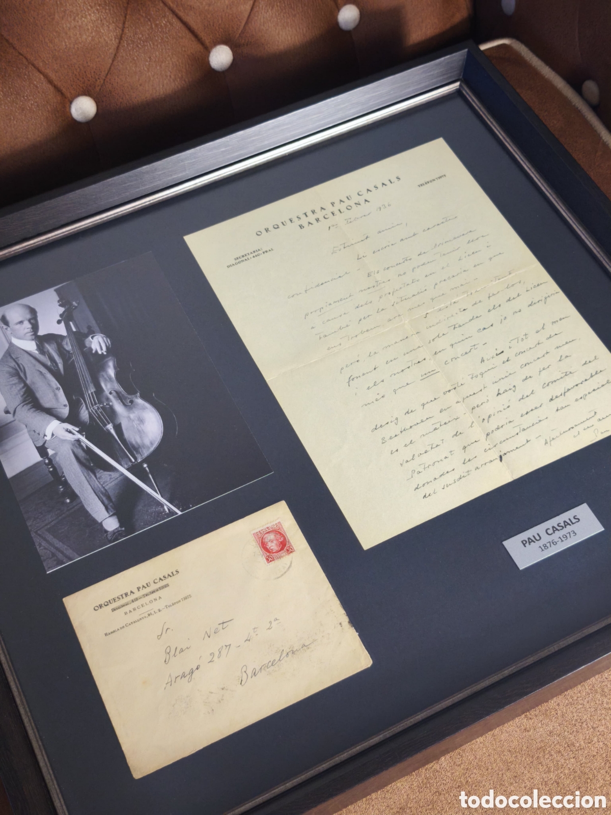 Aut&oacute;grafos Antiguos de Cantantes y M&uacute;sicos: Pau Casals carta manuscrita firmada
