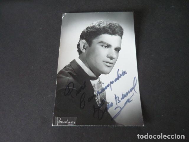 Aut&oacute;grafos de M&uacute;sica: BERNAL CANTANTE ANTIGUA FOTOGRAFIA CON FIRMA AUTOGRAFA 9,5 X 14,5 CM