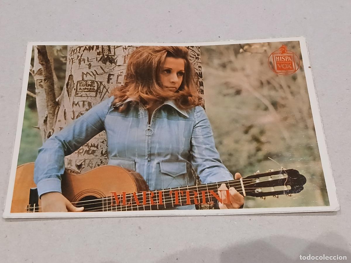 Aut&oacute;grafos de M&uacute;sica: Aut&oacute;grafo Mari Trini, tarjeta postal cantante, 1971, Discos Hispa Vox