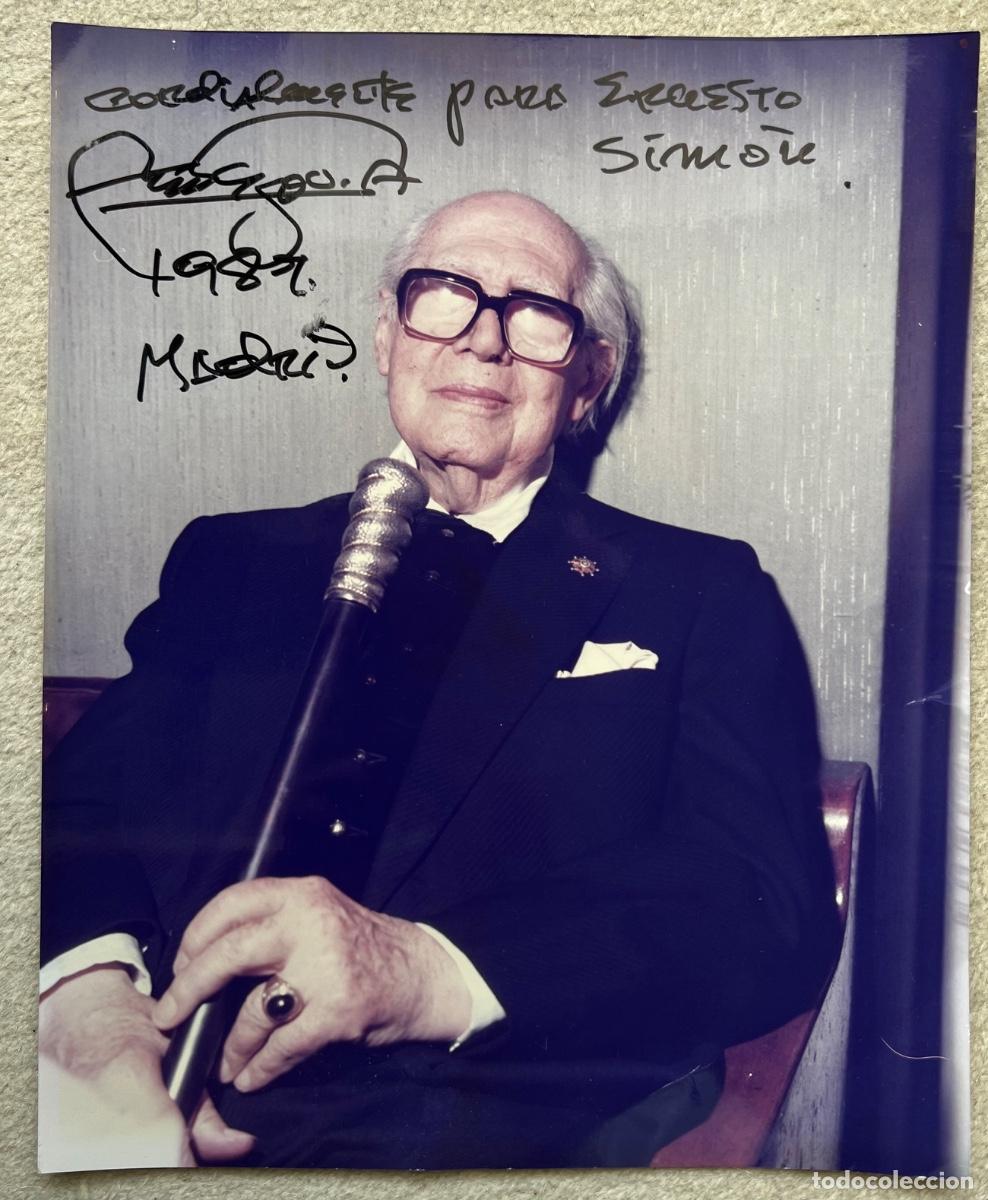 Aut&oacute;grafos de M&uacute;sica: Gran fotograf&iacute;a del guitarrista Andr&eacute;s Segovia con dedicatoria y aut&oacute;grafo (Guitarra espa&ntilde;ola)