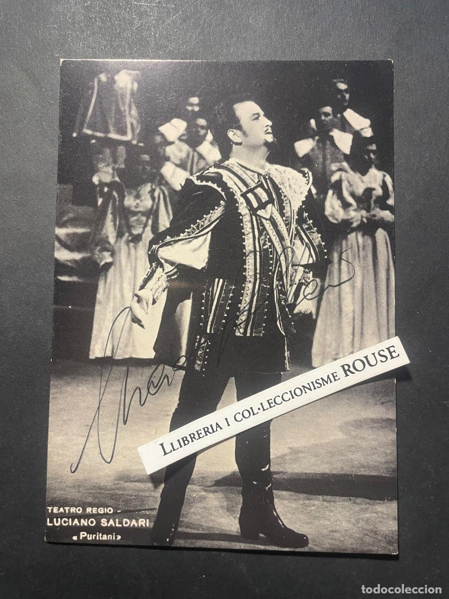 Aut&oacute;grafos Antiguos de Cantantes y M&uacute;sicos: AUTOGRAFOS / MUSICA - OPERA , LUCIANO SALDARI ANTIGUA FOTOGRAFIA CON AUTOGRAFO ORIGINAL A TINTA