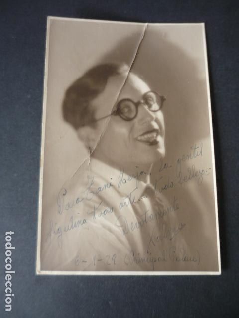 Aut&oacute;grafos Antiguos de Cantantes y M&uacute;sicos: CANTANTE XALMA FOTOGRAFIA CON FIRMA AUTOGRAFA 1928 11 X 17 CM