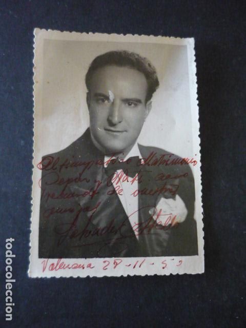 Aut&oacute;grafos de M&uacute;sica: SALVADOR CASTELLO CANTANTE ANTIGUA FOTOGRAFIA CON FIRMA AUTOGRAFO 8 X 12 CM