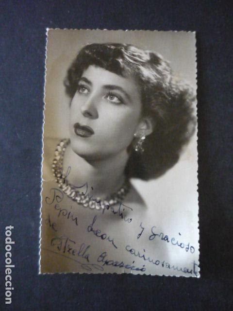Autographes de Musique : ESTRELLA APARICIO CANTANTE ANTIGUA FOTOGRAFIA CON FIRMA AUTOGRAFO 9 X 14 CM