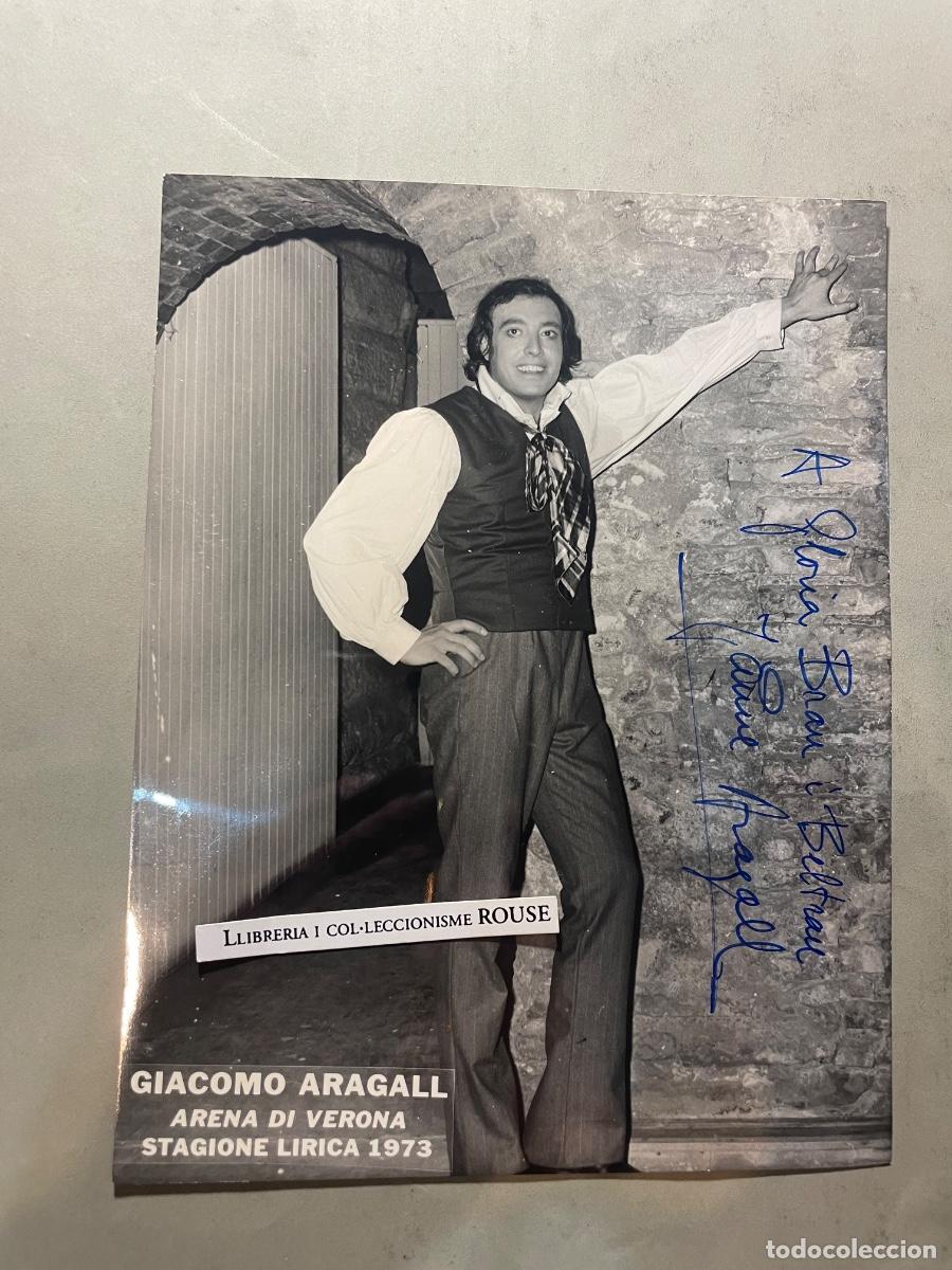 Aut&oacute;grafos Antiguos de Cantantes y M&uacute;sicos: ANTIGUA FOTOGRAFIA CON DEDICATORIA ORIGINAL A TINTA -GIACOMO ARAGALL EN CATERINA CORNARO 11-11-73 -