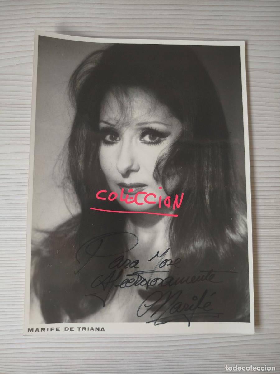 Aut&oacute;grafos Antiguos de Cantantes y M&uacute;sicos: MARIF&Eacute; DE TRIANA ( FOTO ORIGINAL CON FIRMA DE LA ARTISTA (