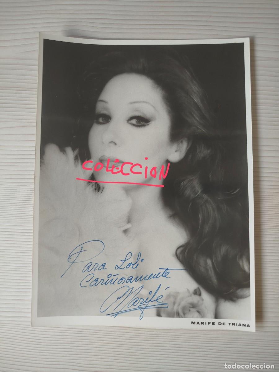 Aut&oacute;grafos Antiguos de Cantantes y M&uacute;sicos: MARIF&Eacute; DE TRIANA FOTO ORIGINAL DE LA ARTISTA FIRMADA Y DEDICADA.