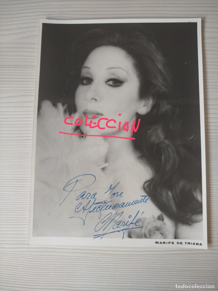 Aut&oacute;grafos Antiguos de Cantantes y M&uacute;sicos: MARIF&Eacute; DE TRIANA, FOTO ORIGINAL DE LA ARTISTA FIRMADA Y DEDICADA