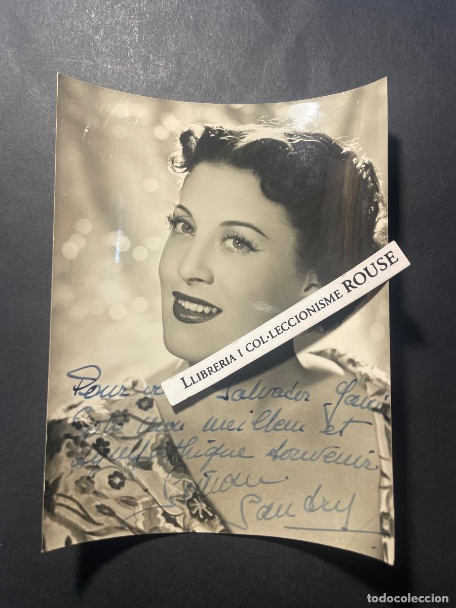 Aut&oacute;grafos Antiguos de Cantantes y M&uacute;sicos: AUTOGRAFOS - ANTIGUA FOTOGRAFIA CON DEDICATORIA AUTOGRAFA ORIGINAL A TINTA , SANDRY CANTANTE Y ACTRI