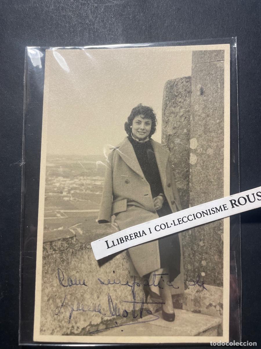 Aut&oacute;grafos Antiguos de Cantantes y M&uacute;sicos: ANTIGUA FOTOGRAFIA ARTISTA CON DEDICATORIA AUTOGRAFA ORIGINAL A TINTA , A DESCIFRAR ARTISTA