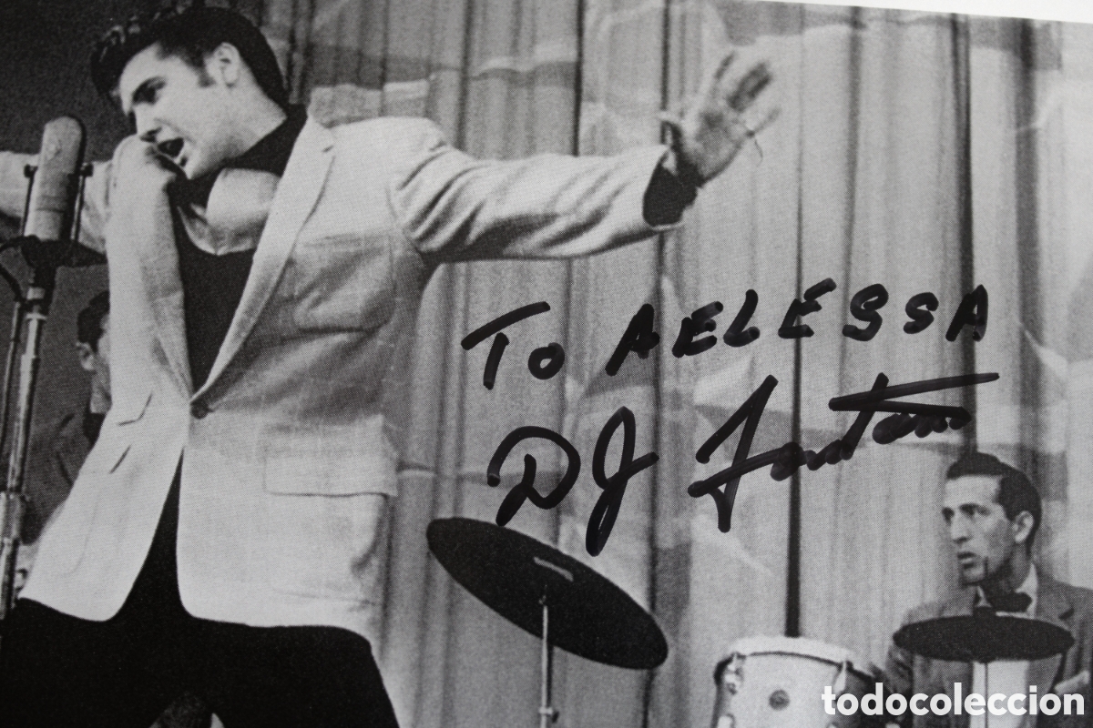 Aut&oacute;grafos Antiguos de Cantantes y M&uacute;sicos: Elvis Presley y D.J. Fontana - Firma de D.J. Fontana