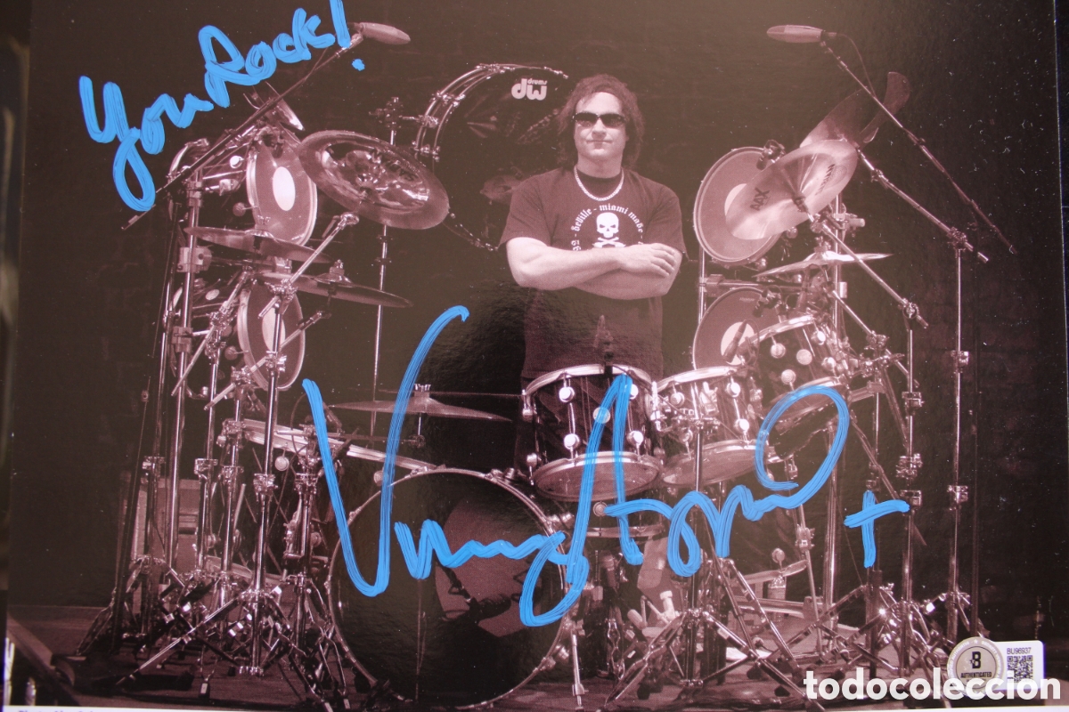 Aut&oacute;grafos Antiguos de Cantantes y M&uacute;sicos: Aut&oacute;grafo Original Vinny Appice (Heaven and Hell) - Certificaci&oacute;n Beckett