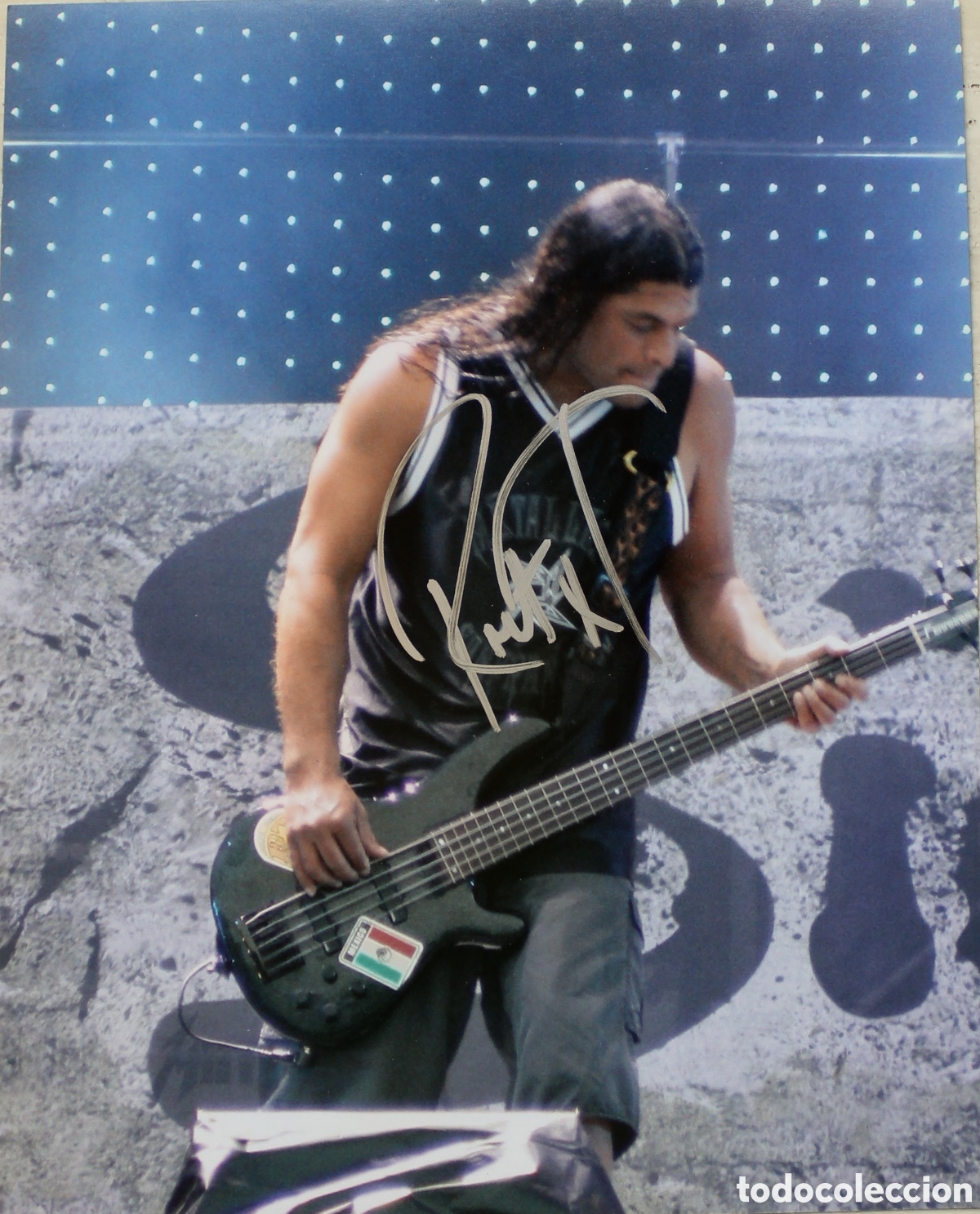 Aut&oacute;grafos Antiguos de Cantantes y M&uacute;sicos: Metallica Aut&oacute;grafo Original Robert Trujillo firmado a mano