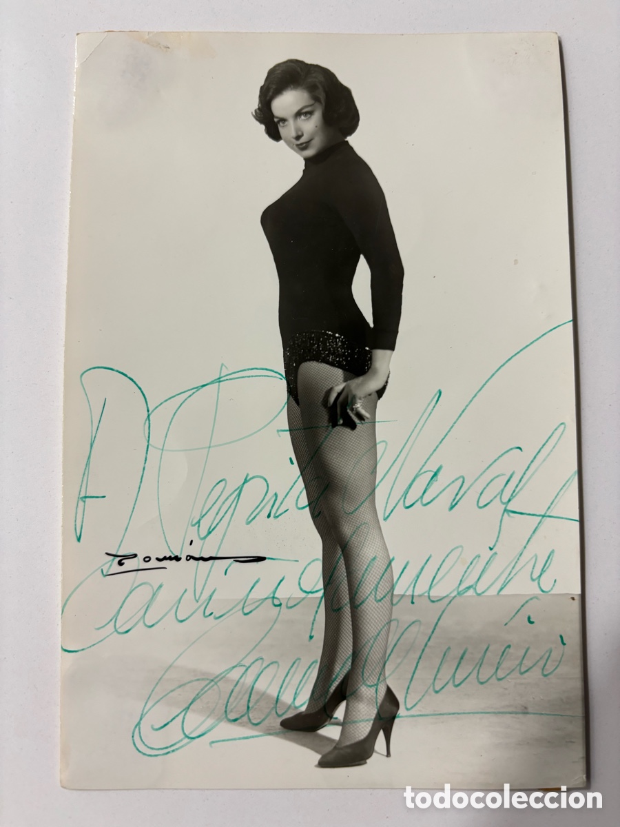 Autografi di Musica : Foto original con aut&oacute;grafo de la vedette Carmen de Lucio foto Rom&aacute;n Barcelona L
