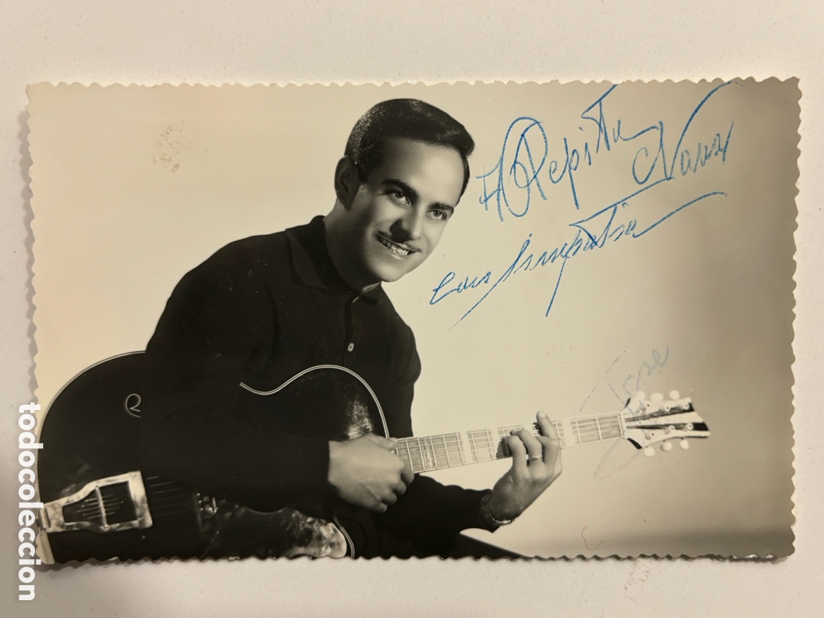 Autografi di Musica : Foto original con dedicatoria del cantante Jos&eacute; Guardiola foto Rom&aacute;n Barcelona L