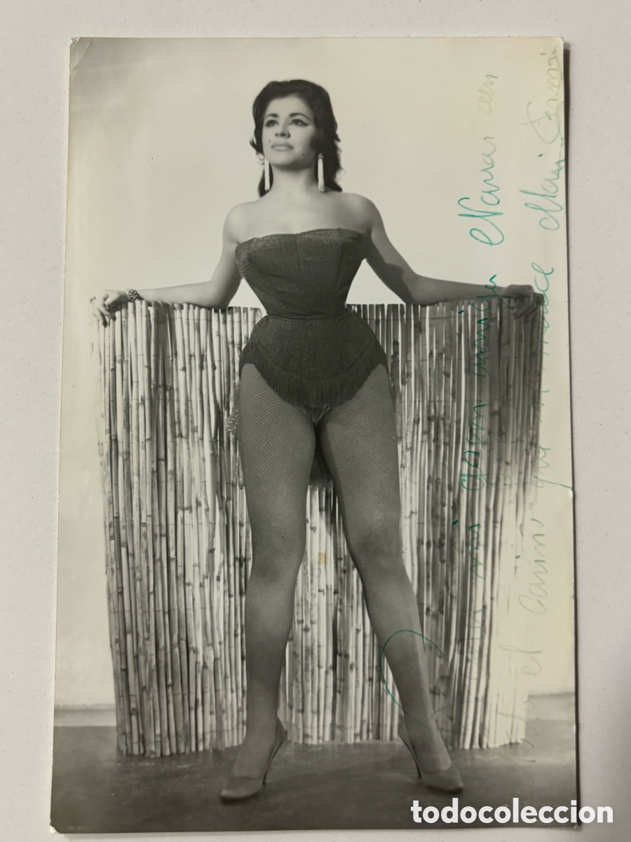 Autografi di Musica : Foto original con aut&oacute;grafo de la vedette Mari Francia foto Alfredo barcelona L