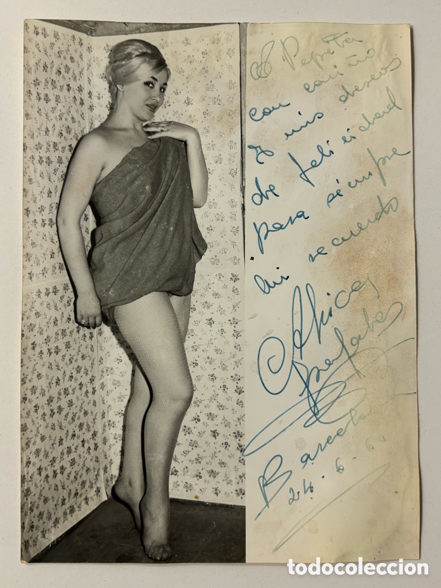 Autogramme von Musikern: Foto original con aut&oacute;grafo de la vedette &Aacute;frica Grajales L