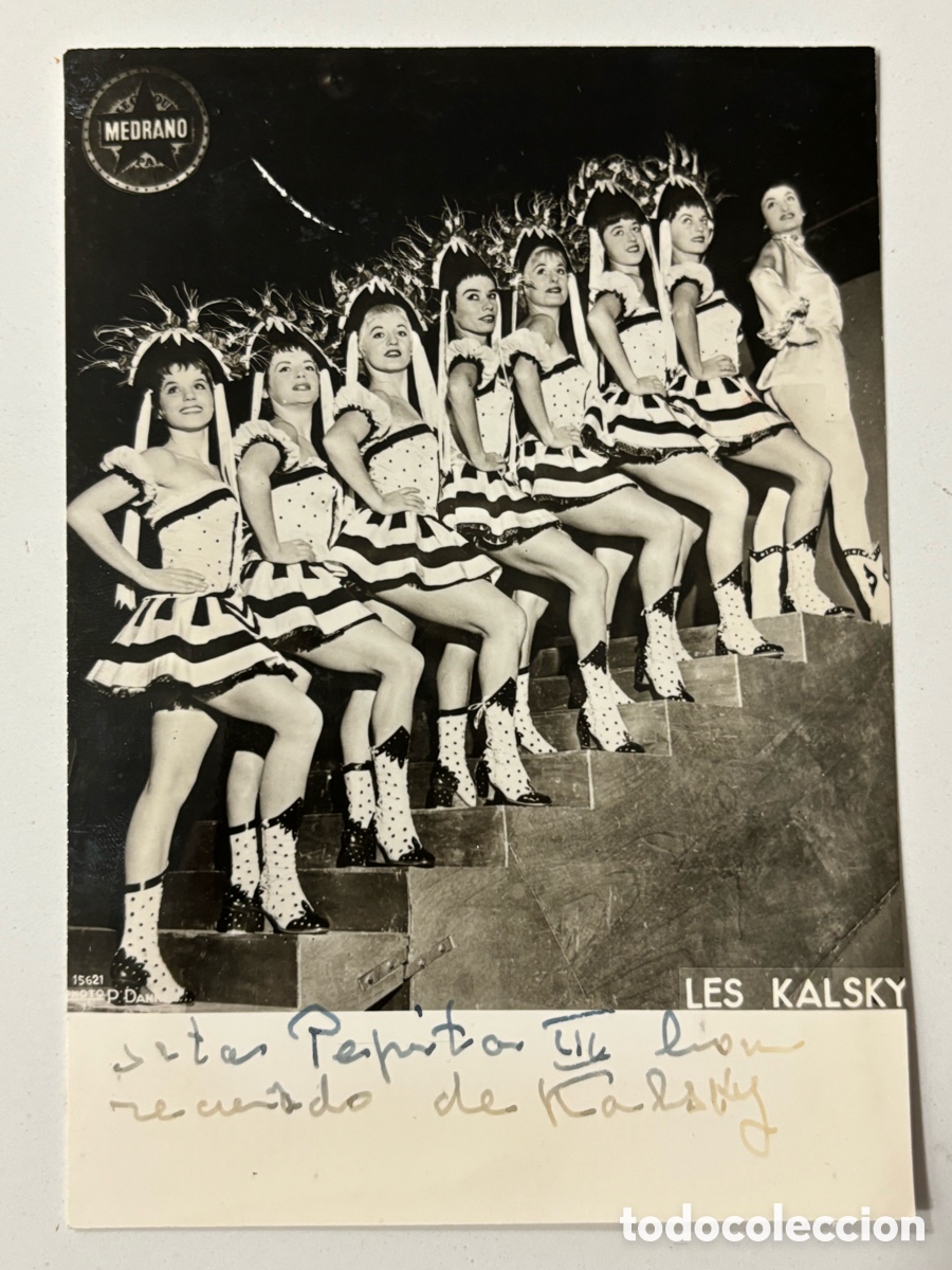 Aut&oacute;grafos Antiguos de Cantantes y M&uacute;sicos: Tarjeta con aut&oacute;grafo original del ballet ruso les Kalsky L