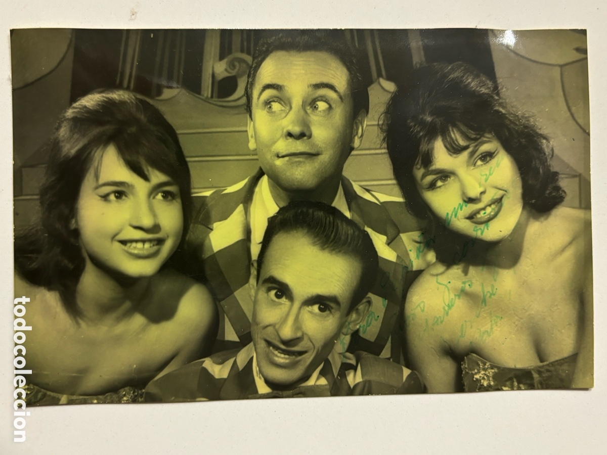 Aut&oacute;grafos Antiguos de Cantantes y M&uacute;sicos: Foto original con aut&oacute;grafo de vedettes y artistas de teatro foto Alcayna Barcelona L