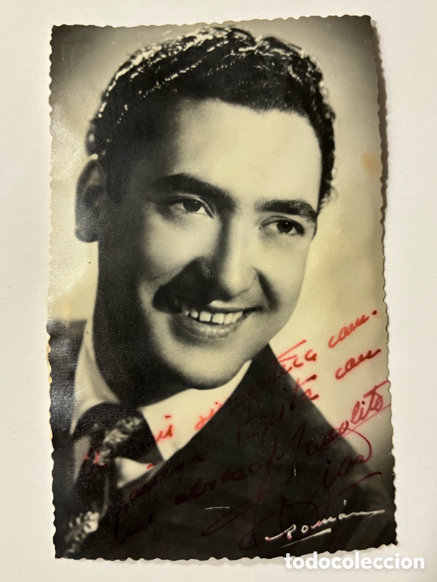 Aut&oacute;grafos Antiguos de Cantantes y M&uacute;sicos: Foto original con aut&oacute;grafo de Manolito D&iacute;az L