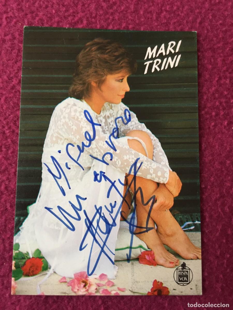 Aut&oacute;grafos antiguos de cantantes y m&uacute;sicos: AUTOGRAFO DE LA CANTANTE MARI TRINI -FIRMA DE PU&Ntilde;O Y LETRA.AUTOGRAFIADA.FIRMADA.FIRMA