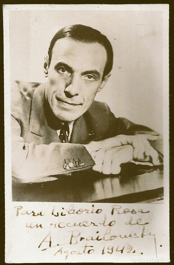 Autogramme von Musikern: Alexander Brailowsky Pianista Foto 14x9cm autografiada firmada en 1942 Bs. As.
