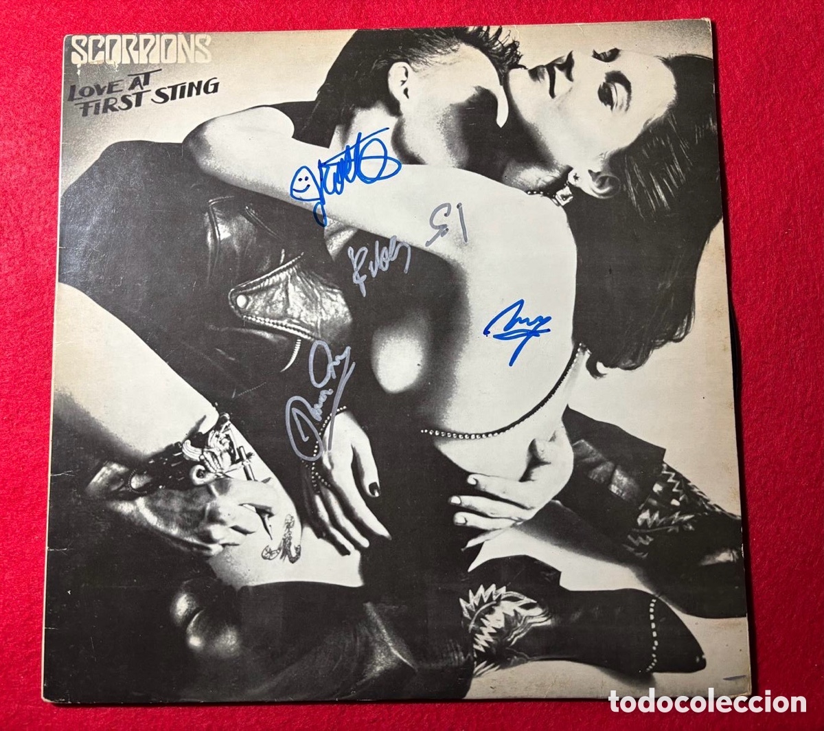 Autographes de Musique : Scorpions &lrm;Firmado &ldquo;Love At First Sting&rdquo; Lp 1984