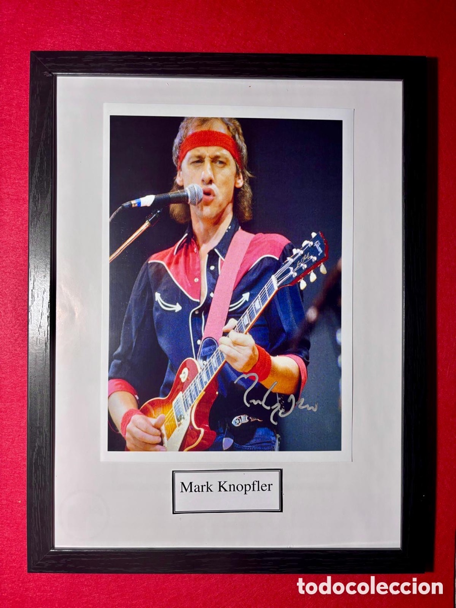 Aut&oacute;grafos antiguos de cantantes y m&uacute;sicos: Mark Knopfler-Fotografia Firmada en 2005