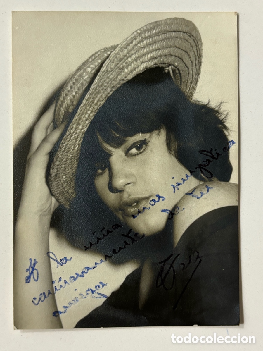 Aut&oacute;grafos antiguos de cantantes y m&uacute;sicos: Foto original con aut&oacute;grafo de la vedette Tere Torres L