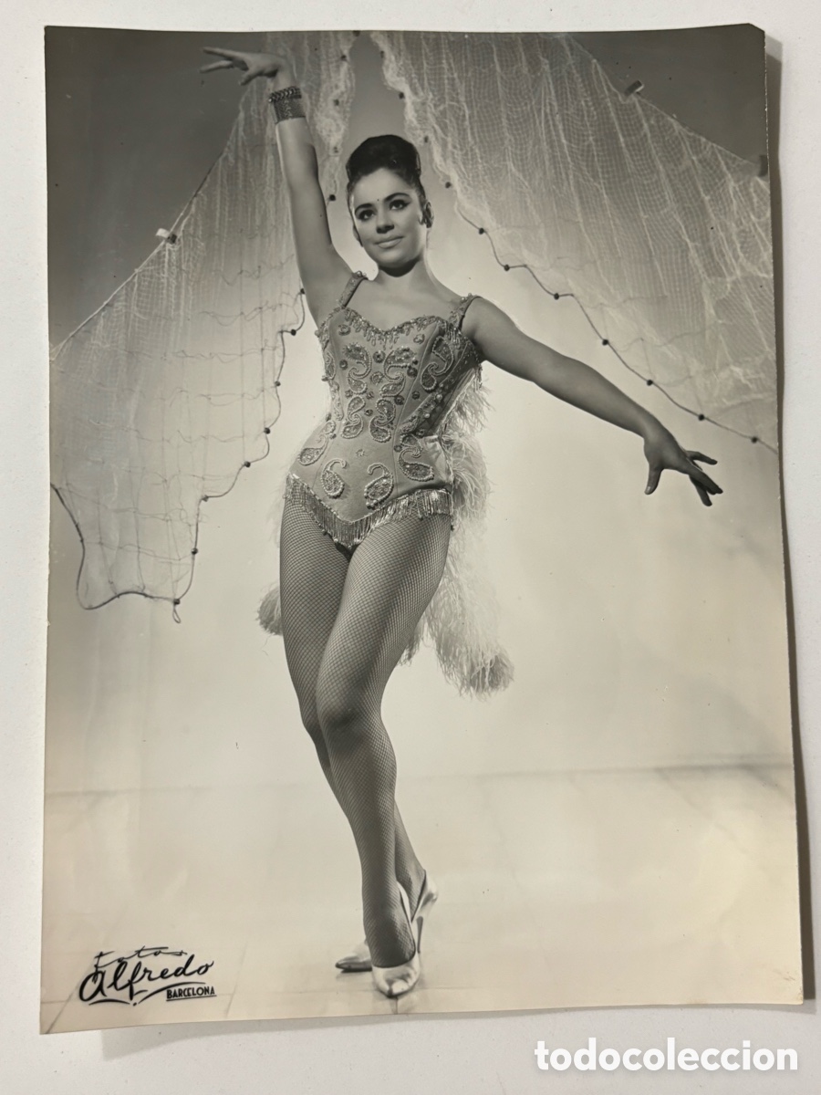 Aut&oacute;grafos antiguos de cantantes y m&uacute;sicos: Foto original con aut&oacute;grafo de la vedette Mary Francia foto Alfredo Barcelona L