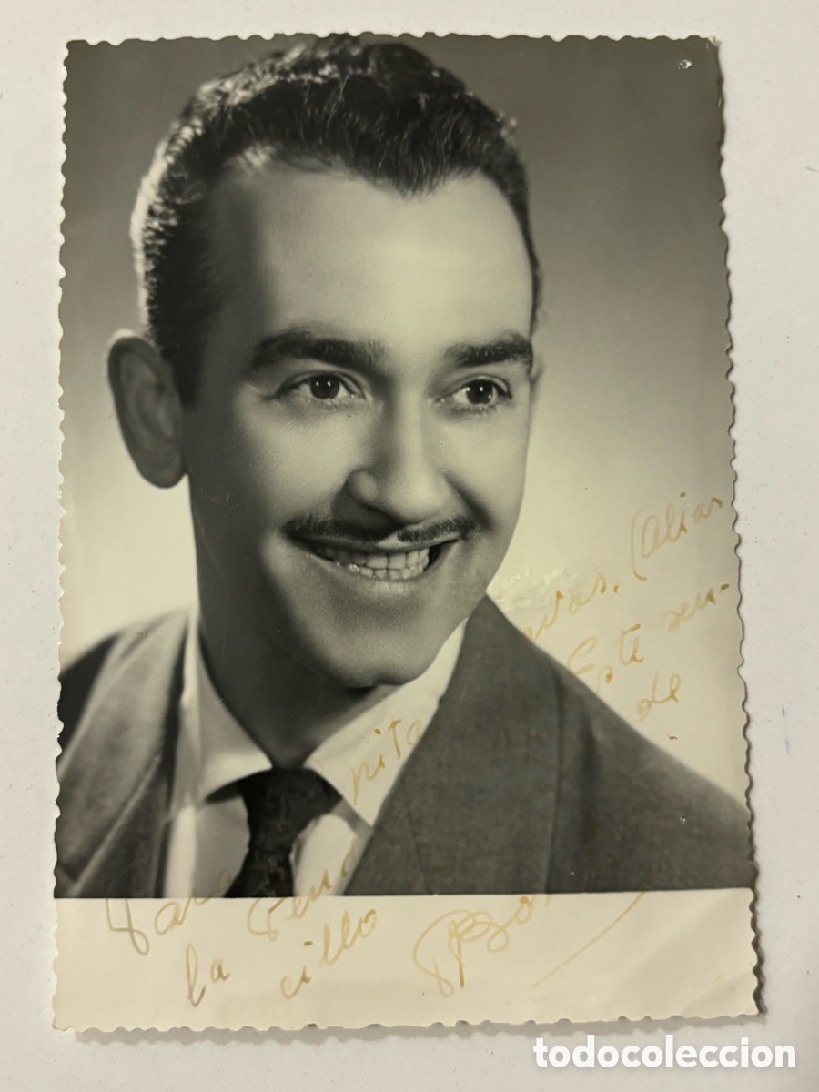Aut&oacute;grafos antiguos de cantantes y m&uacute;sicos: Foto original con aut&oacute;grafo de Bonet De San Pedro L
