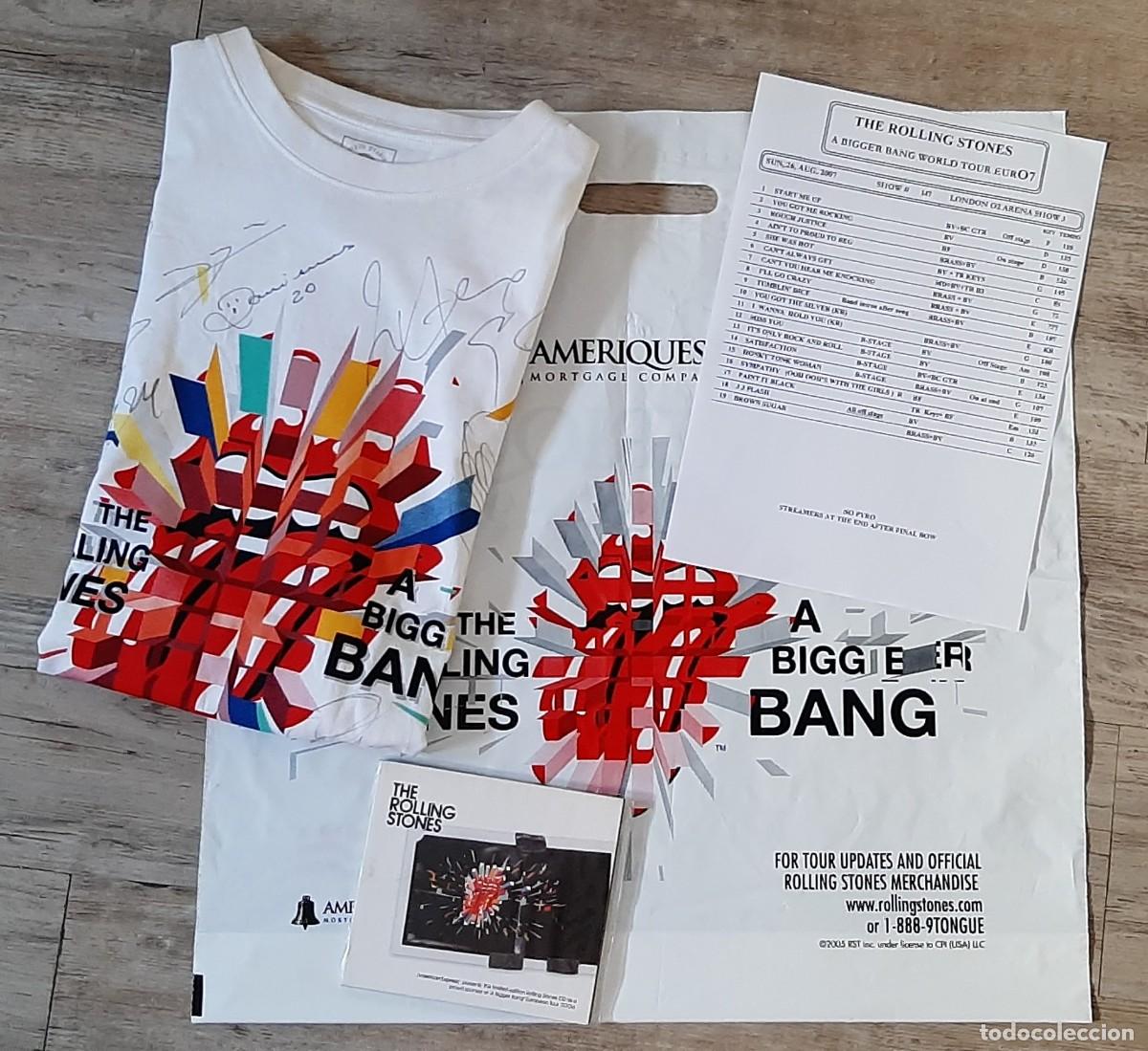 Aut&oacute;grafos antiguos de cantantes y m&uacute;sicos: ROLLING STONES / FC BARCELONA &ndash; &lsquo;&rsquo;CAMISETA FIRMADA + BOLSA + PROMO CD & SETLIST&rsquo;&rsquo; - COLLECTOR&rsquo;S PACK
