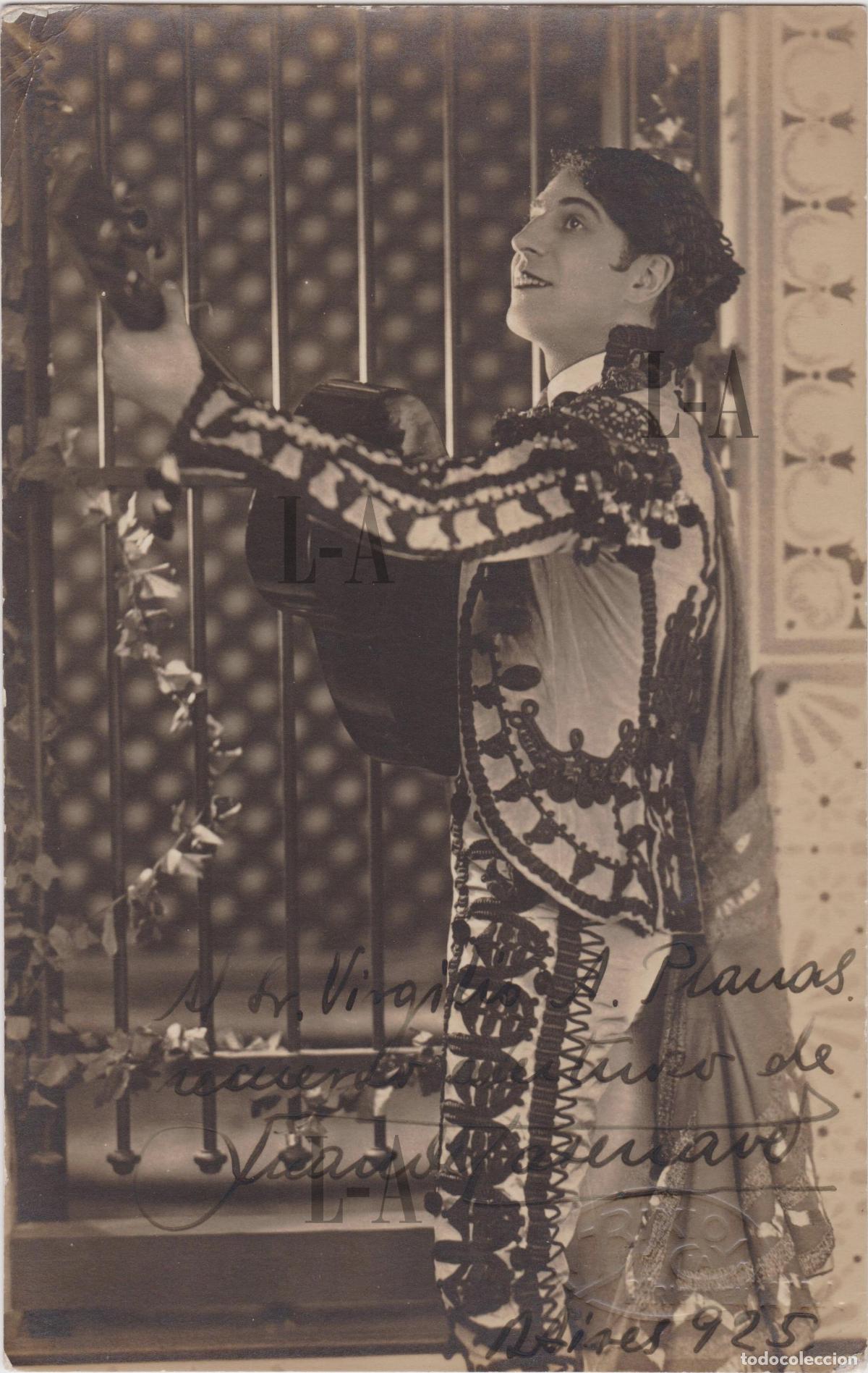 Aut&oacute;grafos antiguos de cantantes y m&uacute;sicos: Tenor espa&ntilde;ol Juan de Casenave caracterizado. Aut&oacute;grafo firmado en Buenos Aires. &Oacute;pera. Zarzuela