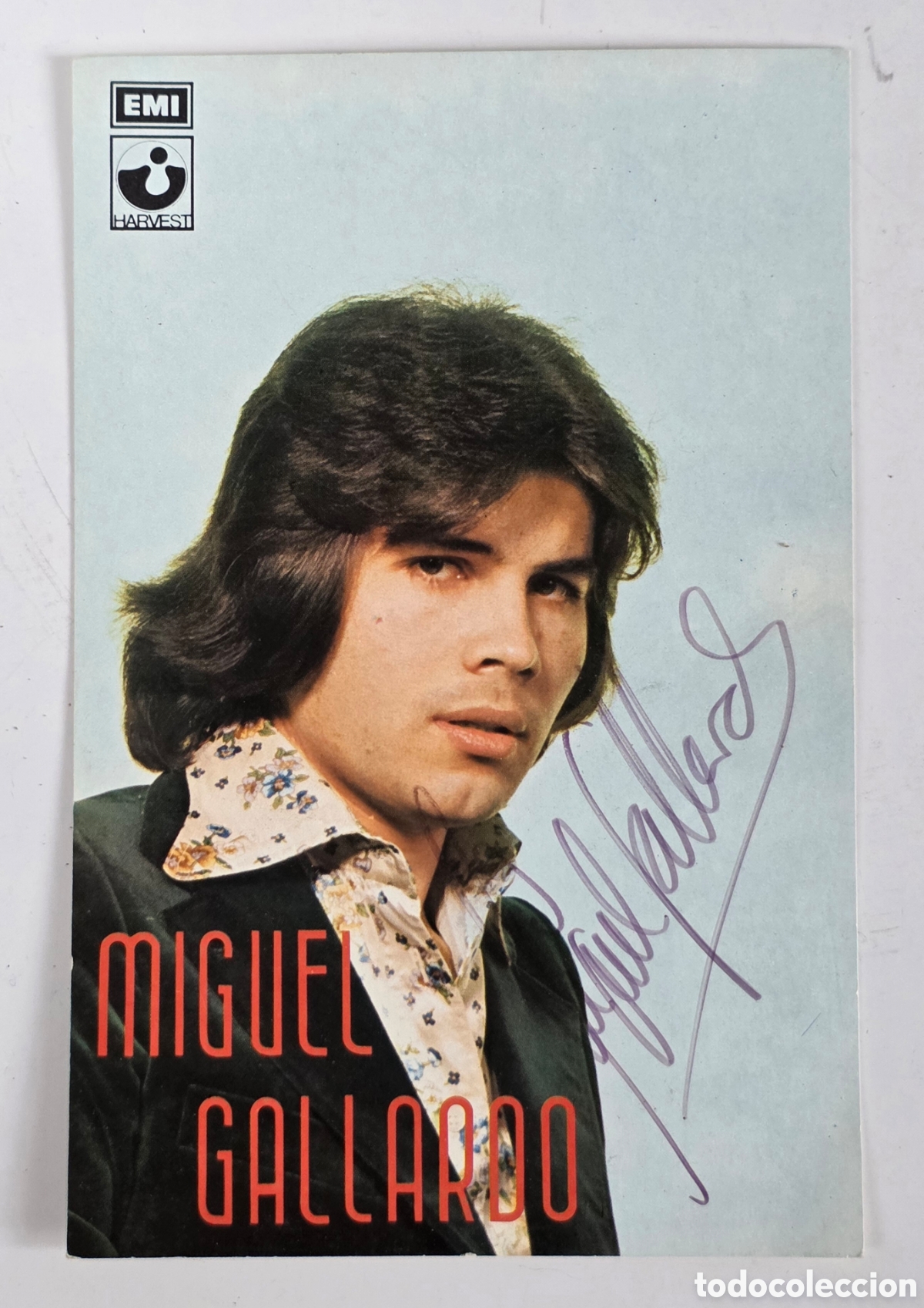 Autografi di Musica : Publicidad Disco Autorretrato Firma Miguel Gallardo 1976 - EMI Harvest - Aut&oacute;grafo Cantautor M&uacute;sica
