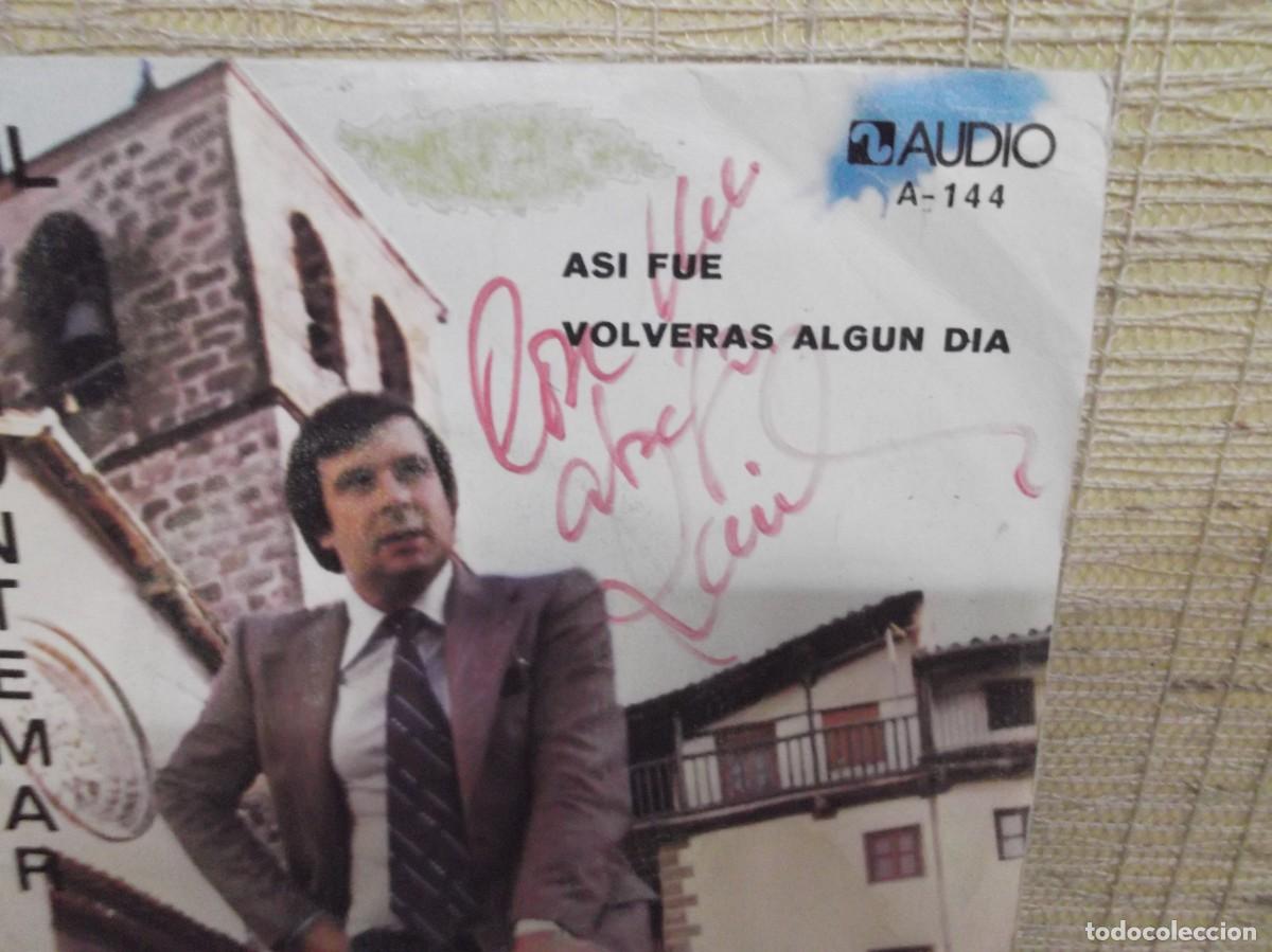Aut&oacute;grafos antiguos de cantantes y m&uacute;sicos: Disco peque&ntilde;o de Raul D Montemar con autografo.